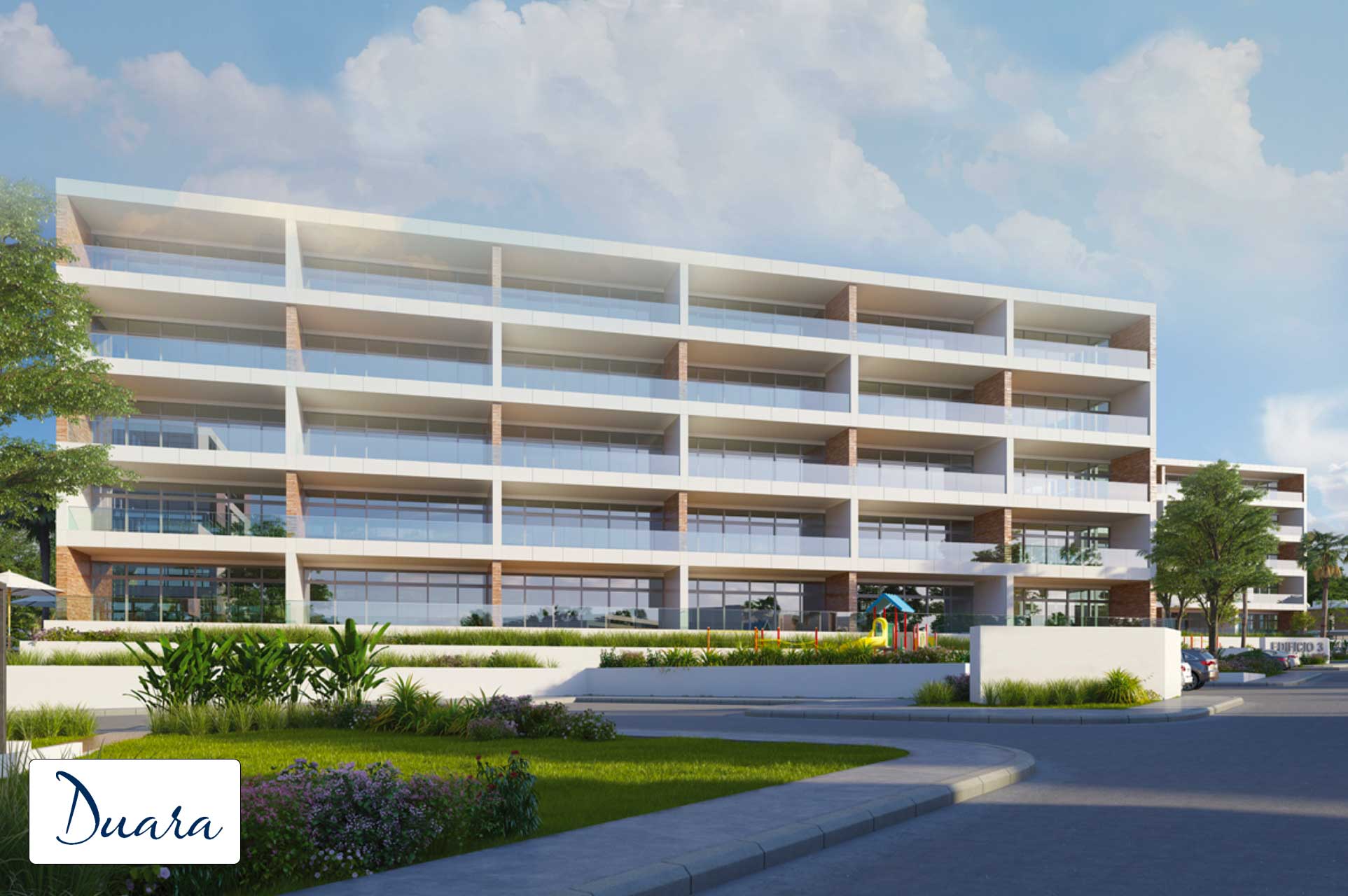 Condo Building Elevation Rendering at Duara